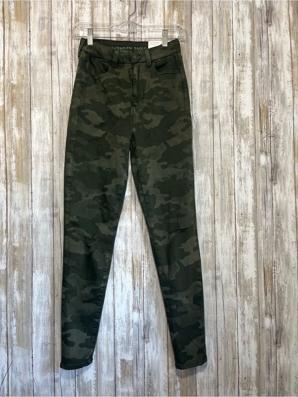 NWT American Eagle Camo Jeggings Next Level Stretch High Rise Skinny Jeans  4 - Picture 2 of 11